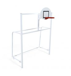 but de foot a sceller à sceller avec arceaux + barre de liaison 50 x 50 mm