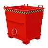 Benne à fond ouvrant emboitable de chantier forme conique rouge