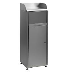 Poubelle snack inox 430 - 50 litres - Avec support de plateaux