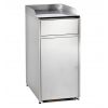 Poubelle snack inox - 120 litres - Avec support de plateaux