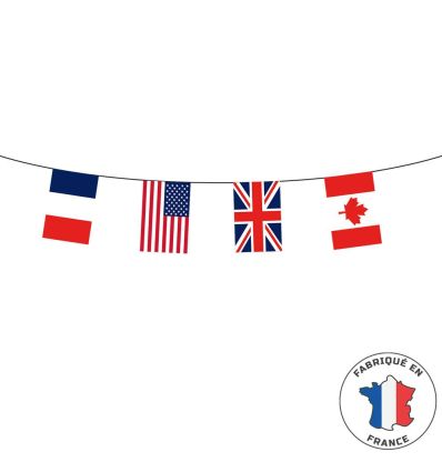 Guirlande De Drapeaux De 50 Pays - 14.5 M, Drapeaux 14x21 Cm, Décoration Jardin, Bar, Fête, Événement Sportif