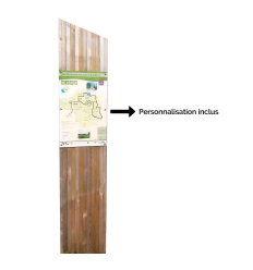 Personnalisation totem signalétique bois