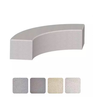 	Banquette extérieure courbée en béton armé autostable et monobloc