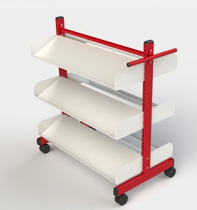 Chariot à livres bibliothèque tablette inclinée