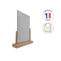 Photo : Porte menu de table en bois avec plexi