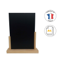Photo : Porte menu de table en bois brut avec ardoise