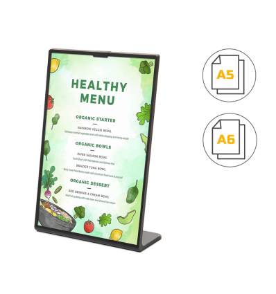 Porte menu pour table en forme de L