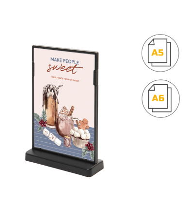 Porte menu pour table noir en polypropylène