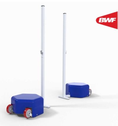 Poteaux De Badminton Avec Filet Réglable - Base Stable Avec Roulettes, Intérieur/extérieur - 8