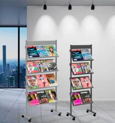 Présentoir pour brochure mobile 8 ou 12 cases