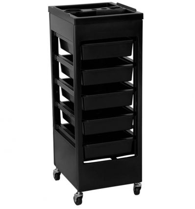 Chariot de Coiffure Noir en plastique