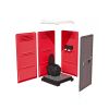 Vue éclatée du WC de chantier rouge avec bac amovible 70 litres