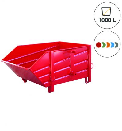 Benne de chantier à gravats 1000 L pour grue