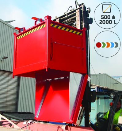 Benne à fond ouvrant de chantier robuste