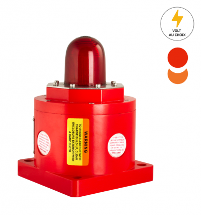 Feu ATEX Boitier rouge et lentille rouge