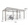 Dimensions de l'abri vélo avec extension