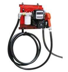 Pompe de transfert gasoil murale avec pistolet automatique, compteur mécanique, et filtre