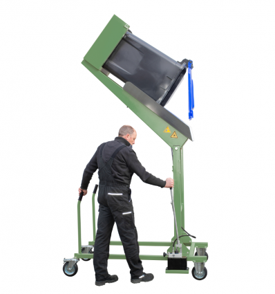 Basculeur de poubelle bleu à pédale