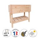 Photo : Bac Potager Surélevé en Bois 40 Litres - L. 50 x P. 40 x H. 50 cm