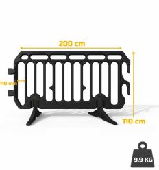 Barrière Vauban en plastique noire dimension