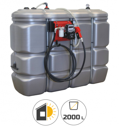 Cuve gasoil 2000 litres PEHD avec pompe 230V