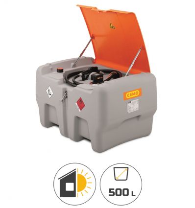 Cuve gasoil 450 litres mobile conforme ADR 12V avec capot