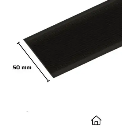 Nez de marche alu noir Intérieur Profil plat