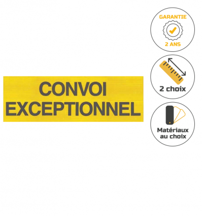 Panneau convoi exceptionnel pour voiture pilote et poids lourd