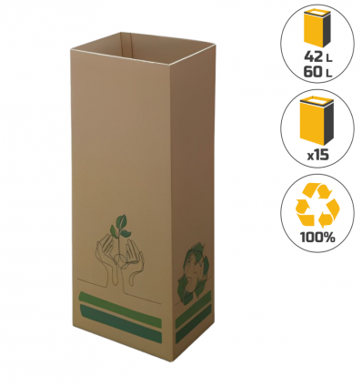 Corbeille de tri sélectif en carton 42L ou 60L Dès 6,40€ HT