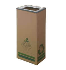 Corbeille de tri sélectif en carton avec cadre gris