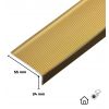 Nez de marche alu doré type laiton strié antidérapant 55 x 24 mm Extérieur