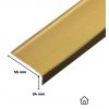 Nez de marche alu doré type laiton strié antidérapant 55 x 24 mm Intérieur