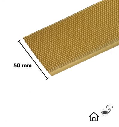 Nez de marche alu doré Extérieur Profil plat