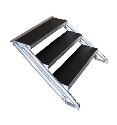 Escalier avec plateaux en résine pastilée noire