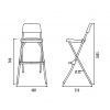 Dimensions tabouret haut pliant pour mange debout blanc