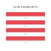 Lot de 4 bandes de signalisation de 1 m pour vitre - de 5 Lignes chacune