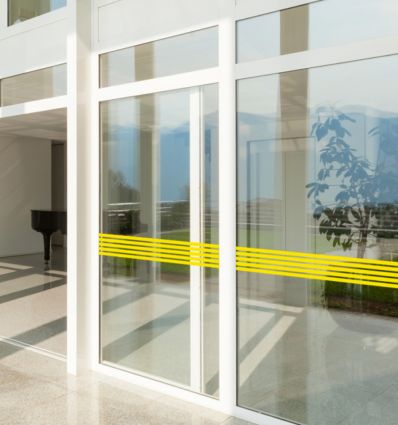 Lot de 4 bandes anti collision pour surface vitrée - 1 m de long