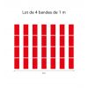 Lot de 4 bandes de signalisation de 1 m pour vitre - Rectangles