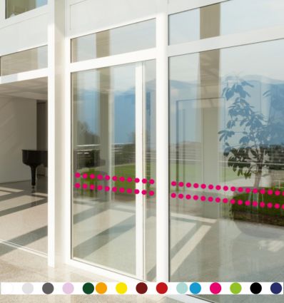 Lot de 4 bandes pour surface vitrée - Ronds - Normes PMR