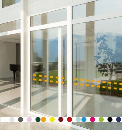 Lot de 4 bandes de signalisation pour surface vitrée - Rectangles