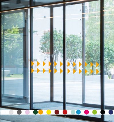 Autocollants anti collision baie vitrée - Triangles flèches