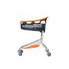 Chariot de supermarche 75L orange