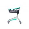 Chariot de supermarche 75L turquoise
