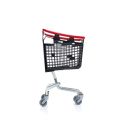 Photo : Chariot supermarché en plastique Gris Noir RAL 7021 / Rouge RAL 3020 - 100 litres - Sans monnayeur