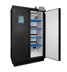 Armoire coupe feu 2 portes avec extincteur + alarme sonore et visuelle