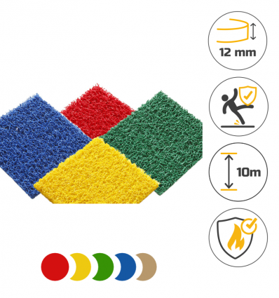 Tapis spaghetti coloré