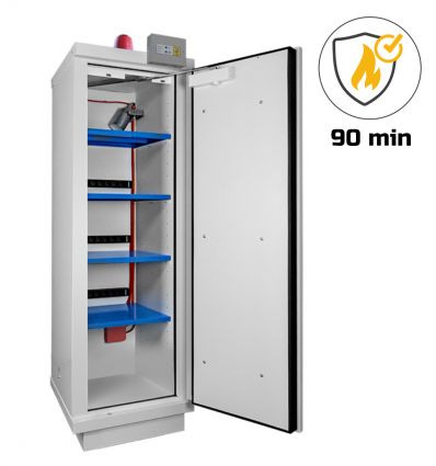 Armoire anti feu 1 porte avec extincteur + alarme sonore et visuelle