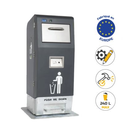 Corbeille connectée à compacteur