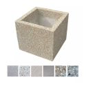 Photo : Jardinière en béton carrée Gris brut - L. 50 x l. 50 x H. 50 cm