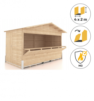 Chalet bois pliable 8m2
